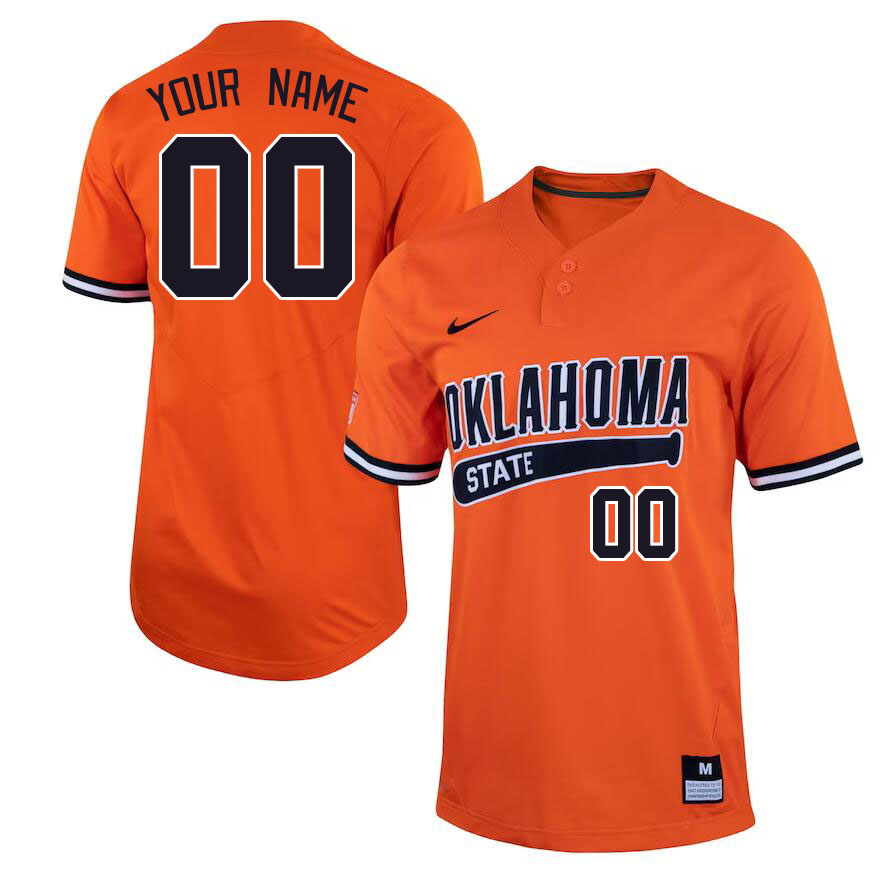 Custom Oklahoma State Cowboys Name And Number College Baseball Jerseys Stitched-Orange